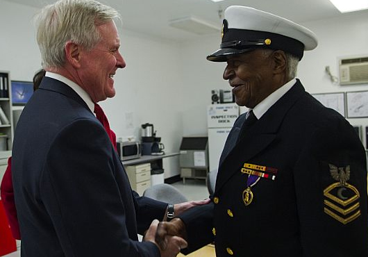 Secretary of Navy Recognizes Heroism of World War II Vet Secretary of Navy Recognizes Herooism of World War II Vet